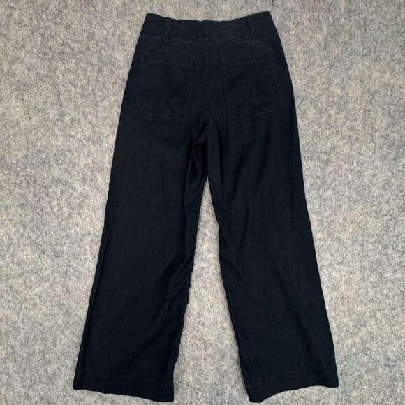 Maeve The Colette Pants Size 25 Black Cropped Linen Blend Wide Leg Cropped - Picture 3 of 11